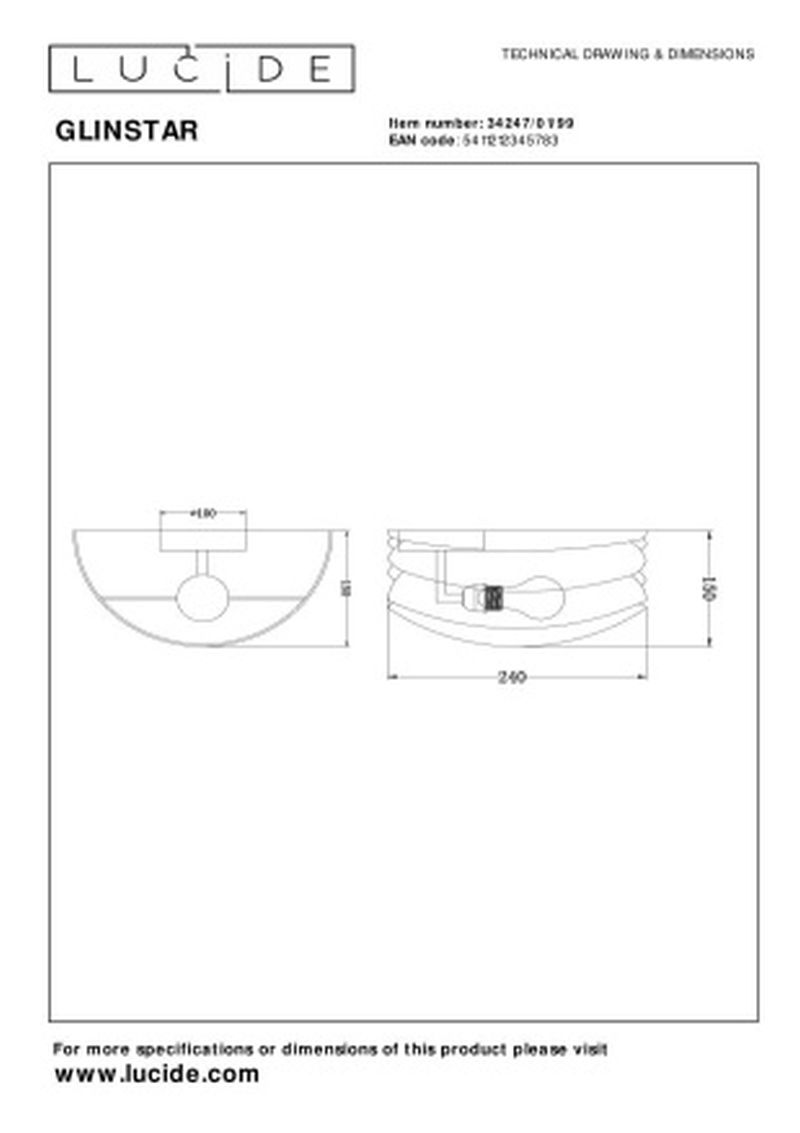 Lucide GLINSTAR - Nástenné svietidlo - 1xE27 - Viacfarebné